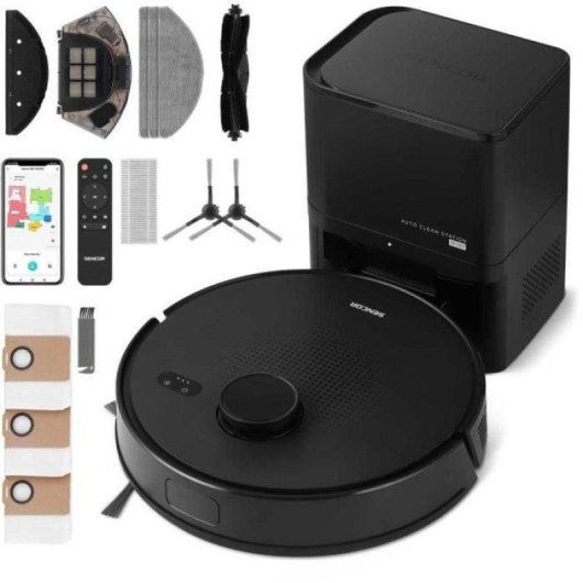 Aspirateur Robot Sencor SRV 9085BK avec Vidage Automatique Navigation LiDAR 3.000 Pa