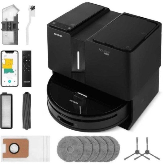 Aspirateur Robot et Laveur Sencor SRV 9790BK Navigation Laser 5.000 Pa Auto-Lift