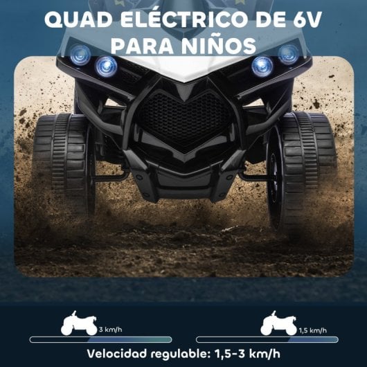 Aiyaplay Quad Eléctrico Para Niños 6 V 70x42x45 Cm Blanco