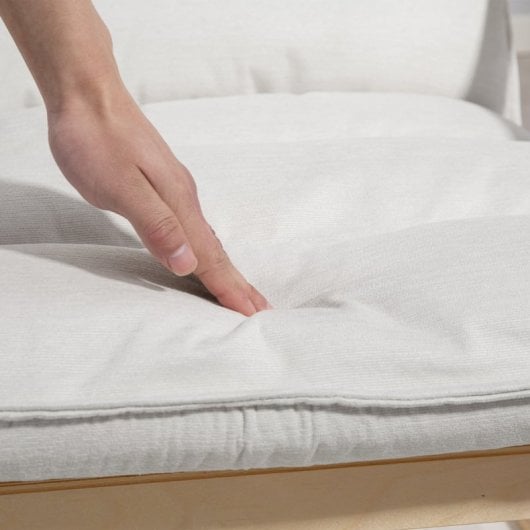 Homcom Sillón De Salón Moderno Con Respaldo Alto Patas De Madera Crema