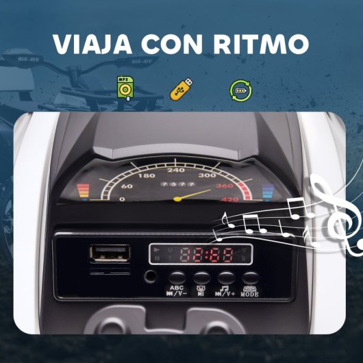 Homcom Quad Eléctrico Para Niños 12v Con 2 Motores 3–8 Km/h Música Faros Blanco