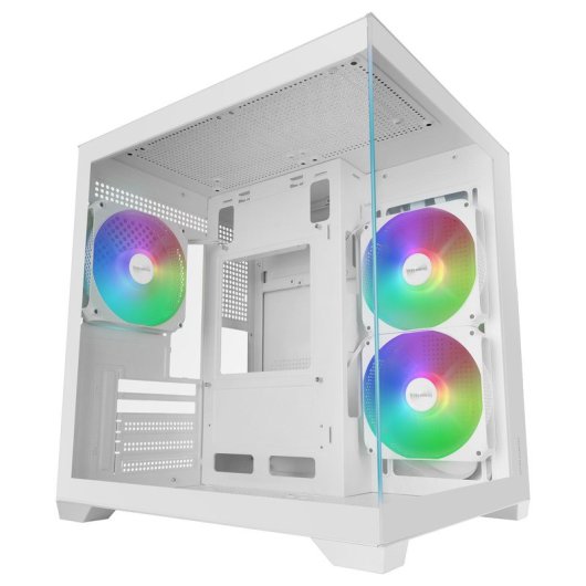 Mars Gaming Mc-view3 Caja  Microatx Cristal Templado Panorámico 3x Ventiladores Argb 120mm Blanco