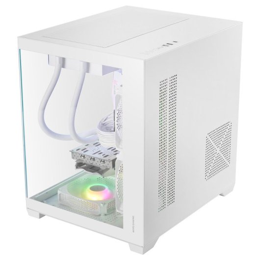 Mars Gaming Mc-view3 Caja  Microatx Cristal Templado Panorámico 3x Ventiladores Argb 120mm Blanco