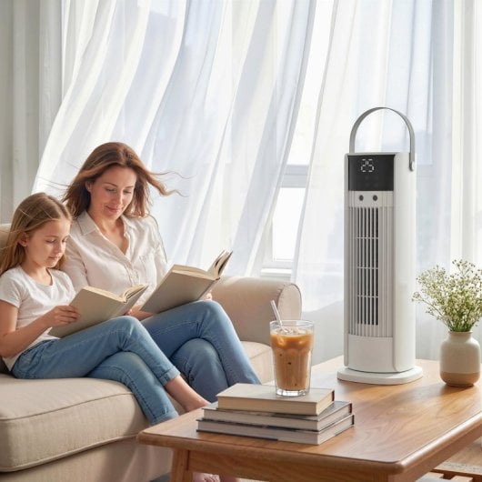 Homcom Ventilador De Escritorio Con Niebla, Luz Rgb 3 Velocidades Oscilación