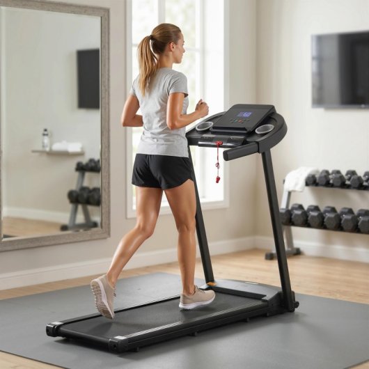 Homcom Cinta De Correr Para Casa 1-12 Km/h 1,5hp Con 12 Programas Ruedas Negro