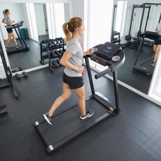 Homcom Cinta De Correr Para Casa 1-12 Km/h 1,5hp Con 12 Programas Ruedas Negro