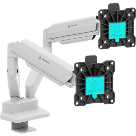 ONKRON G160-BW Support Double Moniteur de Bureau 13 à 32" VESA 75x75 à 100x100 Max 10kg par Bras