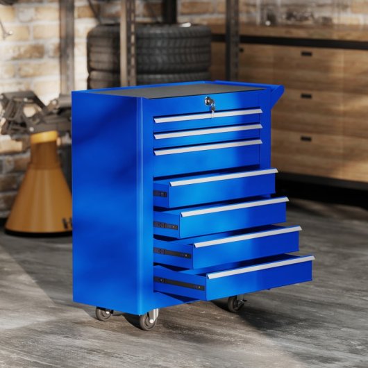 Durhand Carro De Herramientas Con 7 Cajones Cerraduran Ruedas Azul