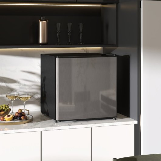 Homcom Mini Nevera 46l Clase E Con Ajuste Temperatura Y Puerta Reversible Plata