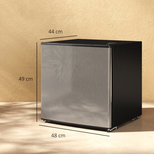 Homcom Mini Nevera 46l Clase E Con Ajuste Temperatura Y Puerta Reversible Plata
