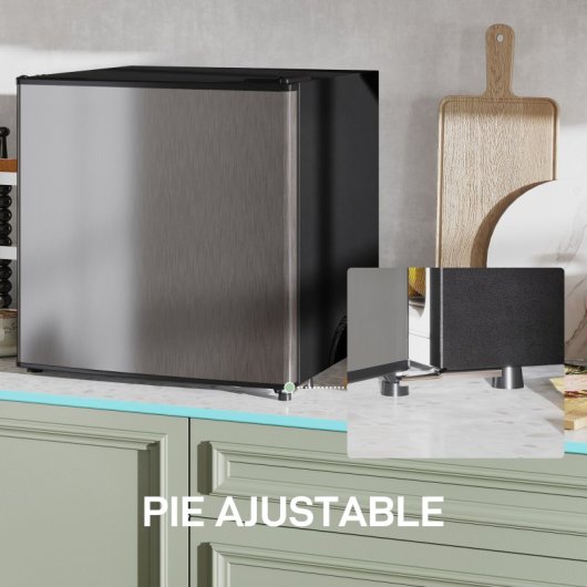 Homcom Mini Nevera 46l Clase E Con Ajuste Temperatura Y Puerta Reversible Plata