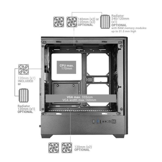 Caixa PC Mars Gaming MC-Quantum ATX Mesh Vidro Temperado 4x 120mm Branco