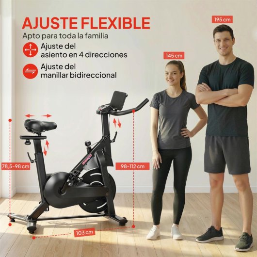 Sportnow Bicicleta Estática Con Resistencia Magnética Ajustable Y Pantalla Lcd