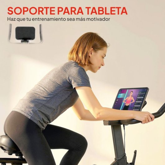 Sportnow Bicicleta Estática Con Resistencia Magnética Ajustable Y Pantalla Lcd