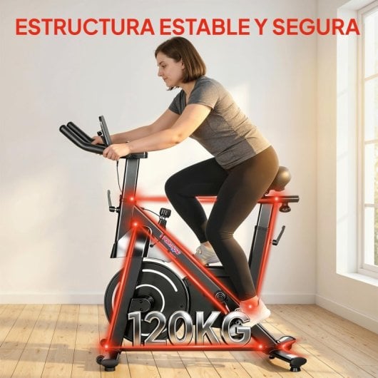 Sportnow Bicicleta Estática Con Resistencia Magnética Ajustable Y Pantalla Lcd