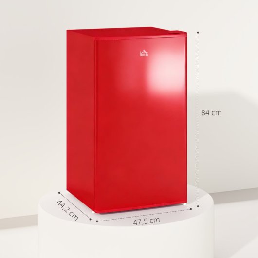 Homcom Nevera Pequeña Congelador 91l Silencioso Temperatura Regulable Rojo