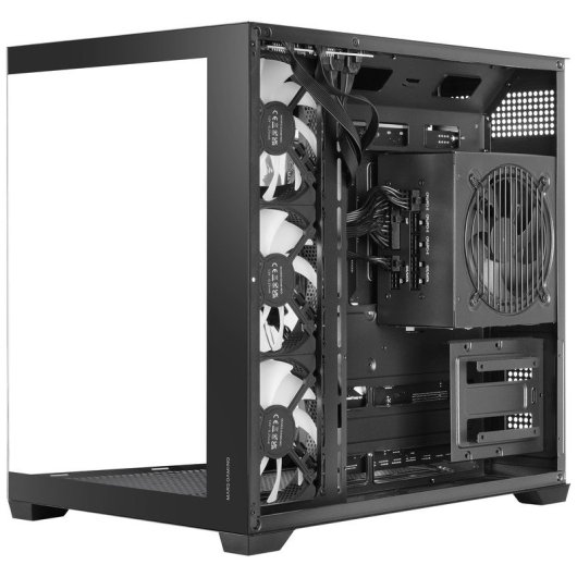Mars Gaming Mcv5, Caja Pc Atx, Cristal Templado Panorámico, 4x Ventiladores Argb 120mm Negro