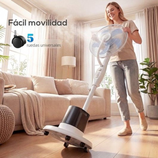 Homcom Ventilador Nebulizador 90w Oscilación De 70° 3 Velocidades Blanco