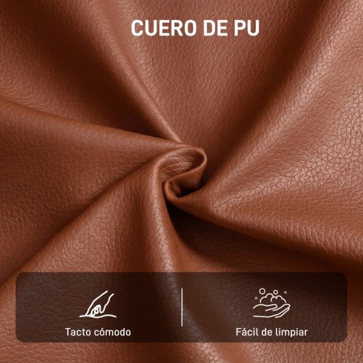 Homcom Sillón Giratorio Tapizado En Pu Con Asiento Acolchado Marrón