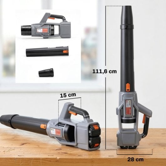 Outsunny Soplador De Hojas Sin Cable 36v Con 2 Baterías 4.0ah Y Cargador Gris