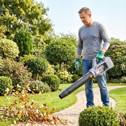 Outsunny Soplador De Hojas Sin Cable 36v Con 2 Baterías 4.0ah Y Cargador Gris