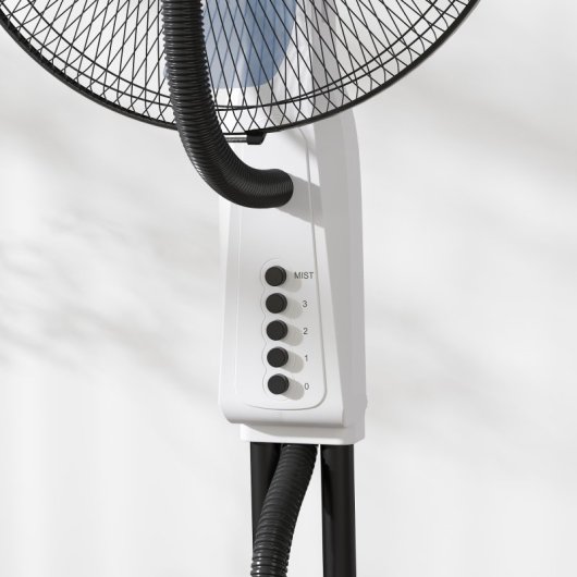 Homcom Ventilador Nebulizador Oscilante 90w Tanque 2,8l 3 Velocidades Blanco