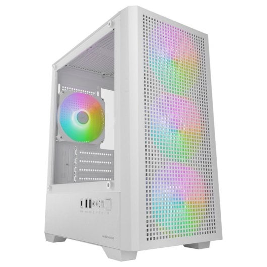 Caixa PC Mars Gaming MC-VECTOR Micro-ATX Mini-ITX 4x 120mm ARGB Vidro Temperado Branco