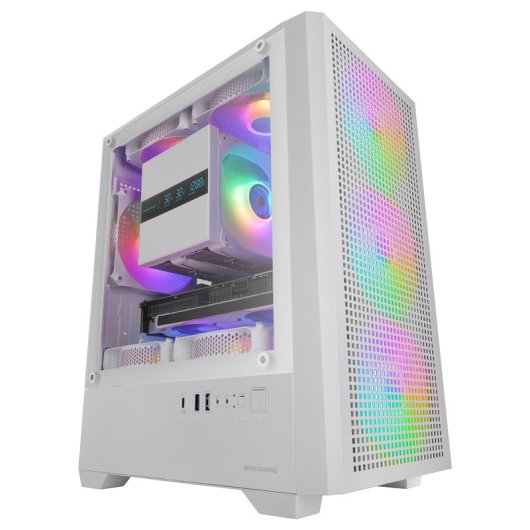 Caixa PC Mars Gaming MC-VECTOR Micro-ATX Mini-ITX 4x 120mm ARGB Vidro Temperado Branco