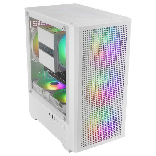 Caixa PC Mars Gaming MC-VECTOR Micro-ATX Mini-ITX 4x 120mm ARGB Vidro Temperado Branco