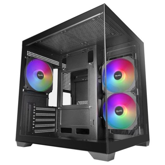 Mars Gaming Mc-view3 Caja  Microatx Cristal Templado Panorámico 3x Ventiladores Argb 120mm Negro
