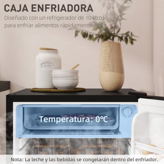 Homcom Nevera Pequeña Congelador 91l Silencioso Temperatura Regulable Negro