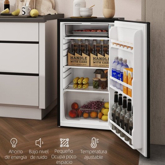 Homcom Nevera Pequeña Congelador 91l Silencioso Temperatura Regulable Negro