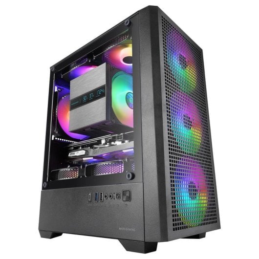 Caixa Mars Gaming MC-Vector Micro-ATX Mini-ITX 4x120mm ARGB Vidro Preto