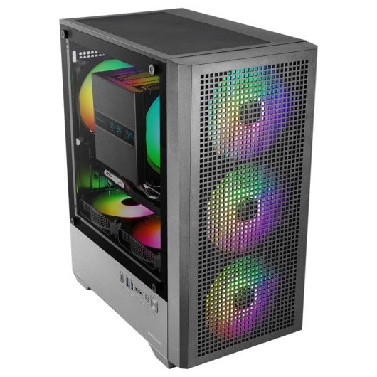Caixa Mars Gaming MC-Vector Micro-ATX Mini-ITX 4x120mm ARGB Vidro Preto