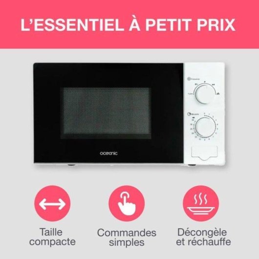 Microonde Oceanic MO20W11 20L Timer 35min Scongelamento Bianco Compatto