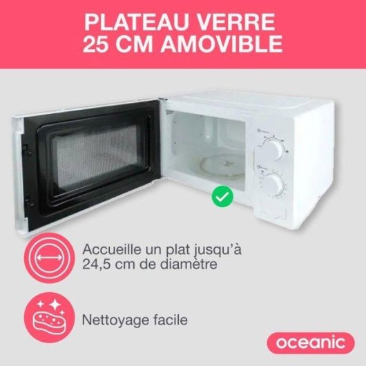 Microonde Oceanic MO20W11 20L Timer 35min Scongelamento Bianco Compatto