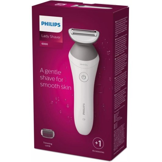 Afeitadora Zonas Sensibles Philips Lady Shaver Series 6000 BRL126/00 Inalámbrica 40min Seco y Mojado 1 Lámina Recortador