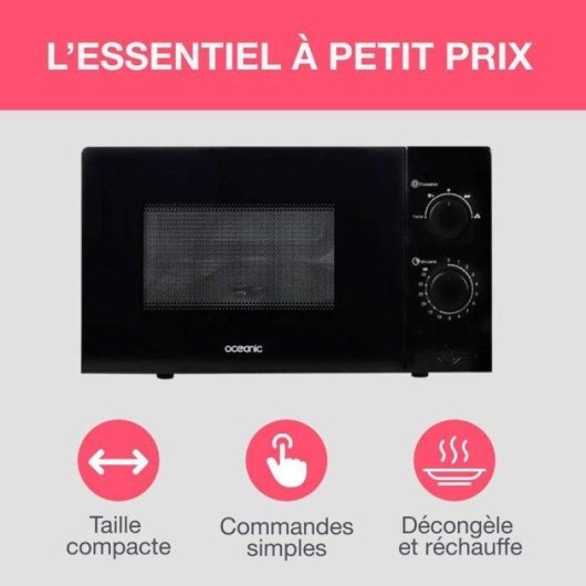 Microonde Oceanic MO20B11 20L 700W Scongelamento Timer 35min Nero