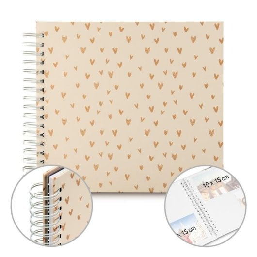 Album fotografico Hama 00007701 Beige 50 pagine spirale 10x15 cm