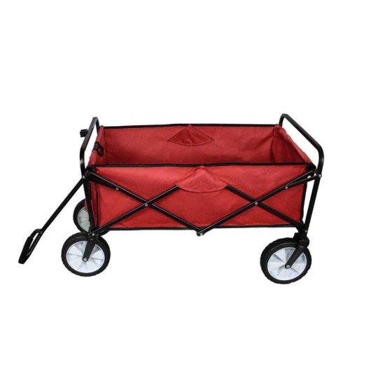Carretilla de Jardín MonsterShop Plegable Roja 70 kg con Funda Impermeable