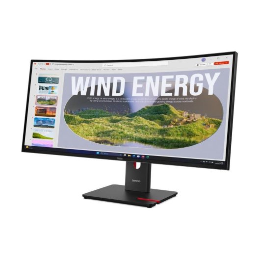Écran PC Lenovo ThinkVision T34WD-40 34" Wide Quad HD 120Hz VA Courbé HDR10 Hauteur réglable