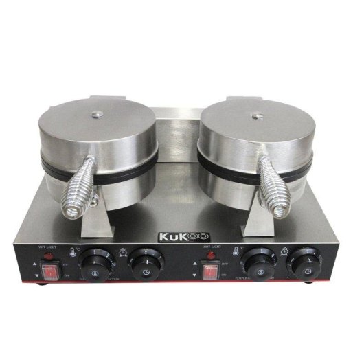 Gofrera MonsterShop Doble Acero Inoxidable 1000W Temporizador 5 min