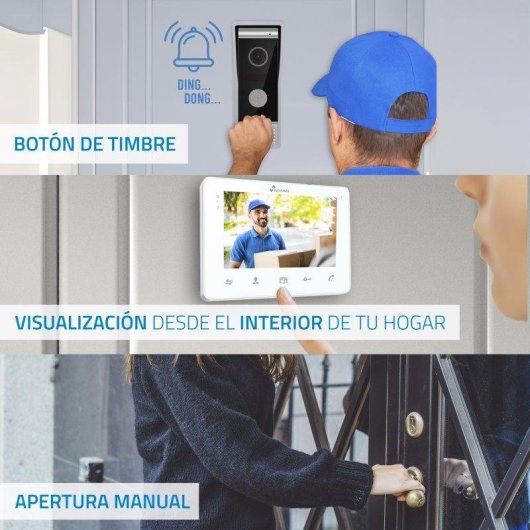 Videoportero Nivian Pantalla 7" HD 110° 2 Hilos Visión Nocturna