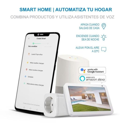 Enchufe Inteligente Nivian Wifi Control por Voz y Estadísticas de consumo