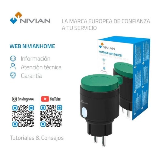 Enchufe Inteligente Nivian Wifi Control por Voz y Estadísticas de consumo