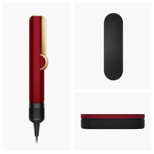 Plancha de Pelo Profesional Dyson Airstrait 140ºC 2 Ajustes Seco y Húmedo Pantalla Iónica Oro Rojo