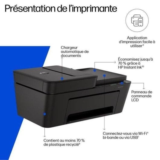 Impressora Jato de Tinta Wi-Fi HP DeskJet 4330 multifunções cor