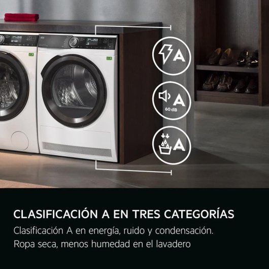 Secadora de bomba de calor AEG TR959V6PBC 9 kg Clase A conectada con 3DScan y MixDry