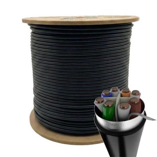 Câble réseau Phasak PHR 672 Cat6 FTP 305m cuivre noir extérieur