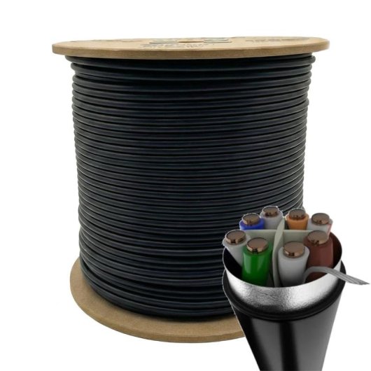 Câble réseau Phasak PHR 672 Cat6 FTP 305m cuivre noir extérieur